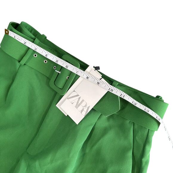 Zara Green High-Waisted Trousers - Picture 3 of 6